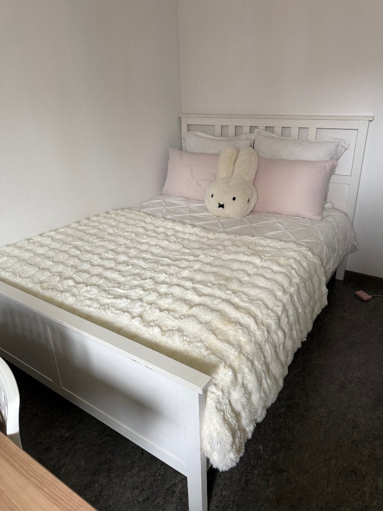 Ikea bed, Huis en Inrichting, Slaapkamer | Bedden, Gebruikt, Twijfelaar, Overige maten, 200 cm, Hout, Wit, Ophalen