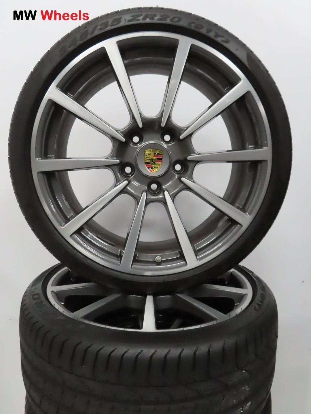 Originele Porsche 911 991 2 S 20 inch velgen met zomerbanden, Autos : Pièces & Accessoires, Pneus & Jantes, Pneus et Jantes, 245 mm