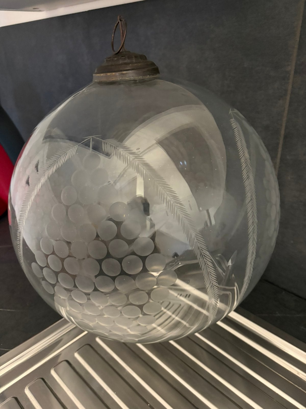 Kerstbal geslepen glas 40 cm, Ophalen of Verzenden, Gebruikt