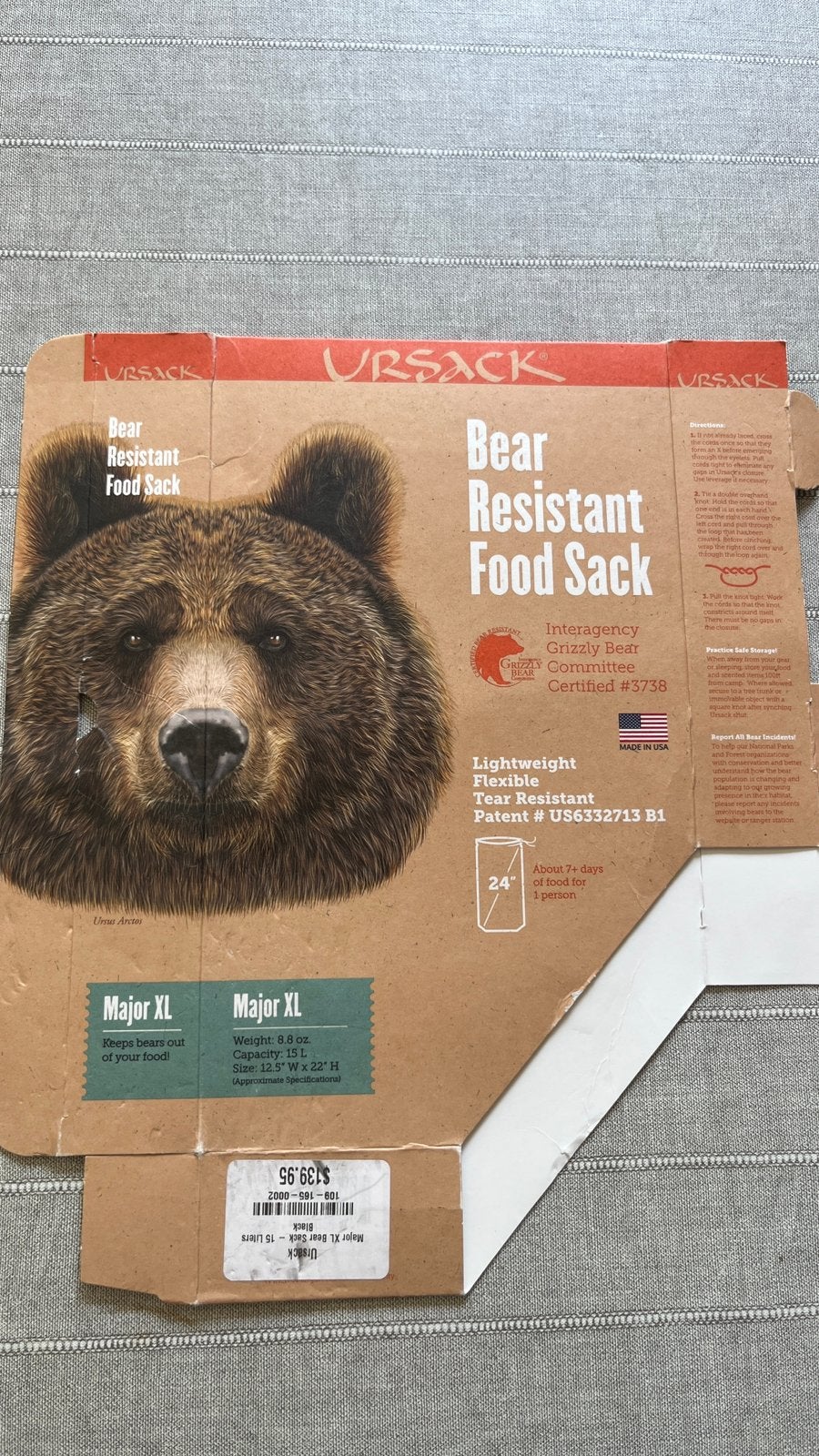 Ursack beerzak, Ophalen of Verzenden, Zo goed als nieuw