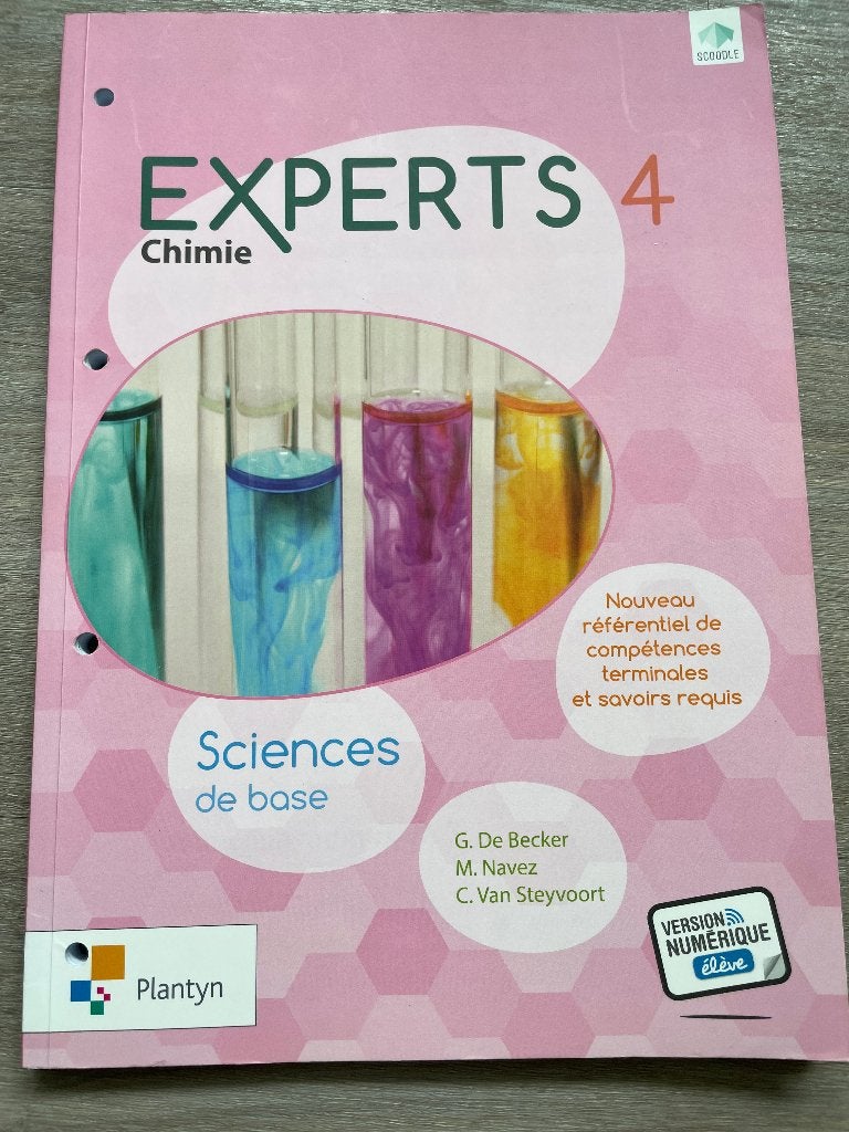 Experts Chimie 4 Sciences de base, Livres, Plantyn, Enlèvement, Secondaire, Chimie
