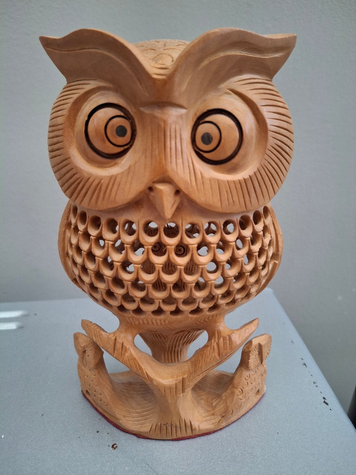 Statuette hibou en bois, Enlèvement, Bois