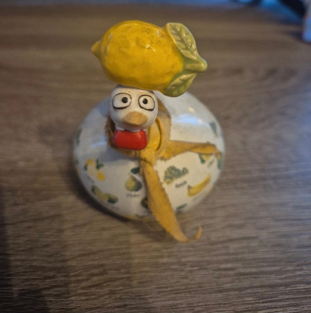 Statuette poule céramique J-LINE "Tutti Frutti" / Citron - D, Envoi, Comme neuf, Animal