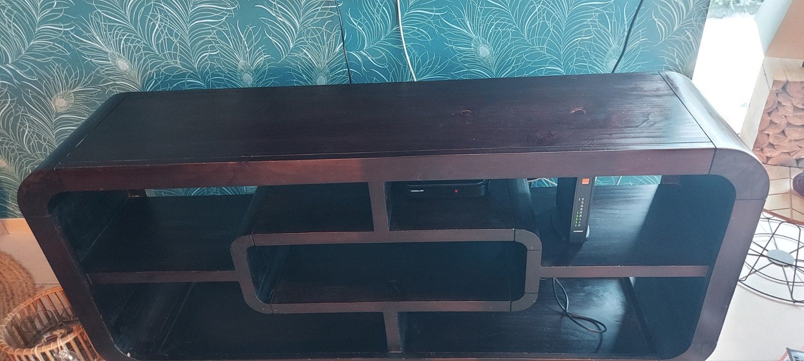 Joli meuble bas pour salon - bois foncé, Bois