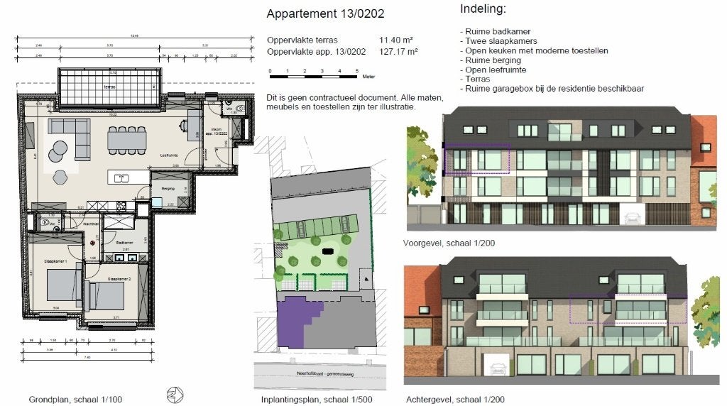 Nieuwbouw appartement met 2 slaapkamers en terras te Gistel, Province de Flandre-Occidentale, 139 m², 2 pièces, Appartement