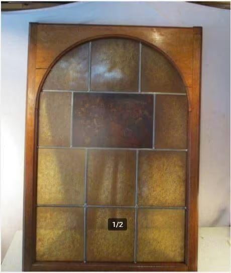 Prachtig antiek Lood in Glas Raam - 90x62, Antiek en Kunst, Ophalen of Verzenden