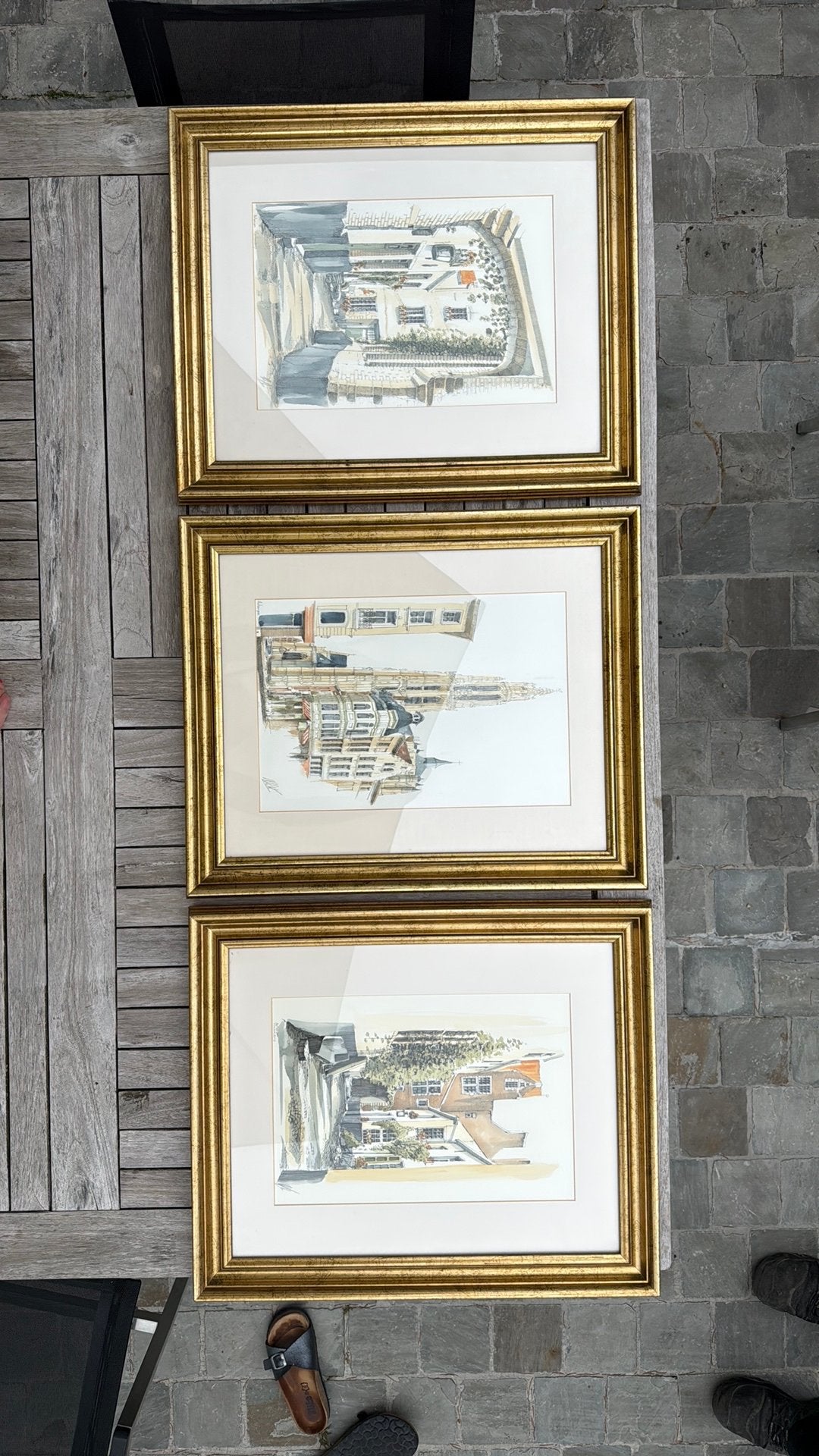 Aquarels van stad Antwerpen, Ophalen