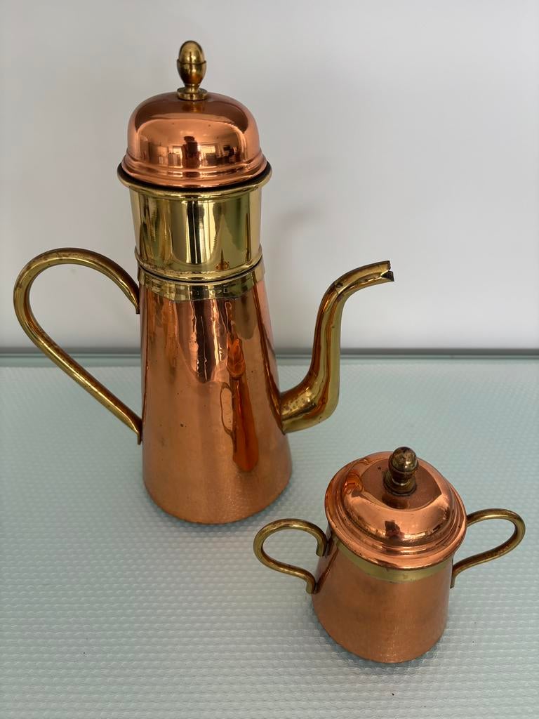 Vintage koper koffie-kan set!, Ophalen of Verzenden, Koper