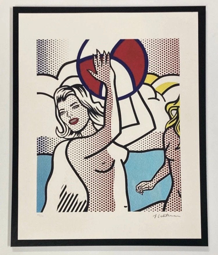Lithographie Roy Lichtenstein. Vendue encadrée, Antiquités & Art, Art | Lithographies & Sérigraphies, Enlèvement ou Envoi, Lithographie
