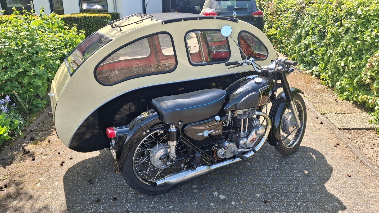 AJS 18 S 1956 + Busmar Astral sidecar, Motoren, Handgeschakeld, 1 cilinder, 500 cc