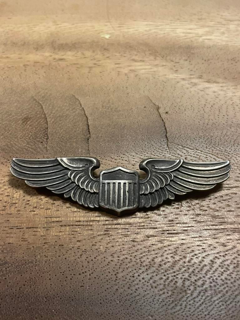 WW2 Brevet Pilote Balfour US Army Air Force, Collections, Enlèvement ou Envoi, Armée de l'air, Emblème ou Badge