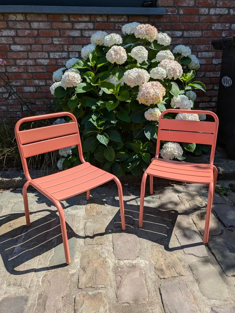 Set kinderstoelen, perfecte staat., Ophalen, Zo goed als nieuw, Aluminium, Stapelbaar