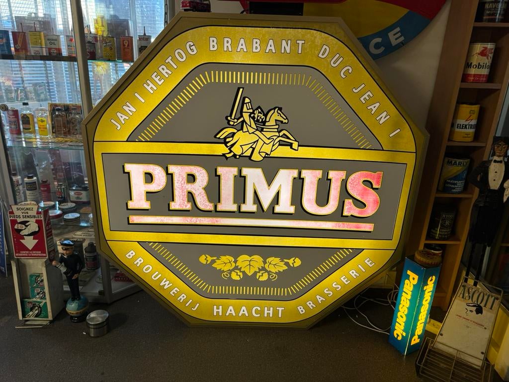 PRIMUS bier oude reclame lichtbak XL, Ophalen, Gebruikt, Reclamebord, Plaat of Schild, Overige merken