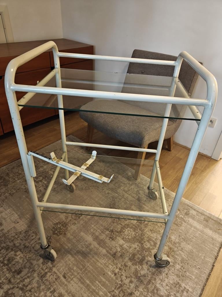 Vintage ziekenhuis wagentje/medische trolley/dessertwagen, Ophalen, Gebruikt