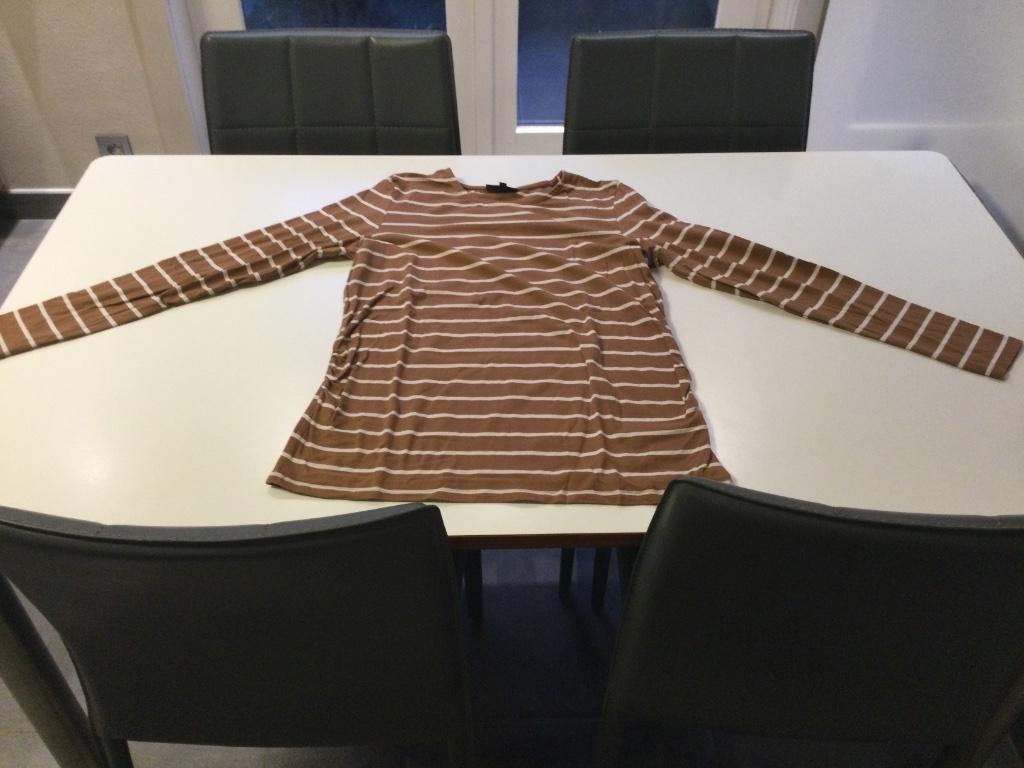 Bruine met witte strepen zwangerschaps t-shirt Joli Ronde XL, Taille 46/48 (XL) ou plus grande, Enlèvement ou Envoi, Comme neuf