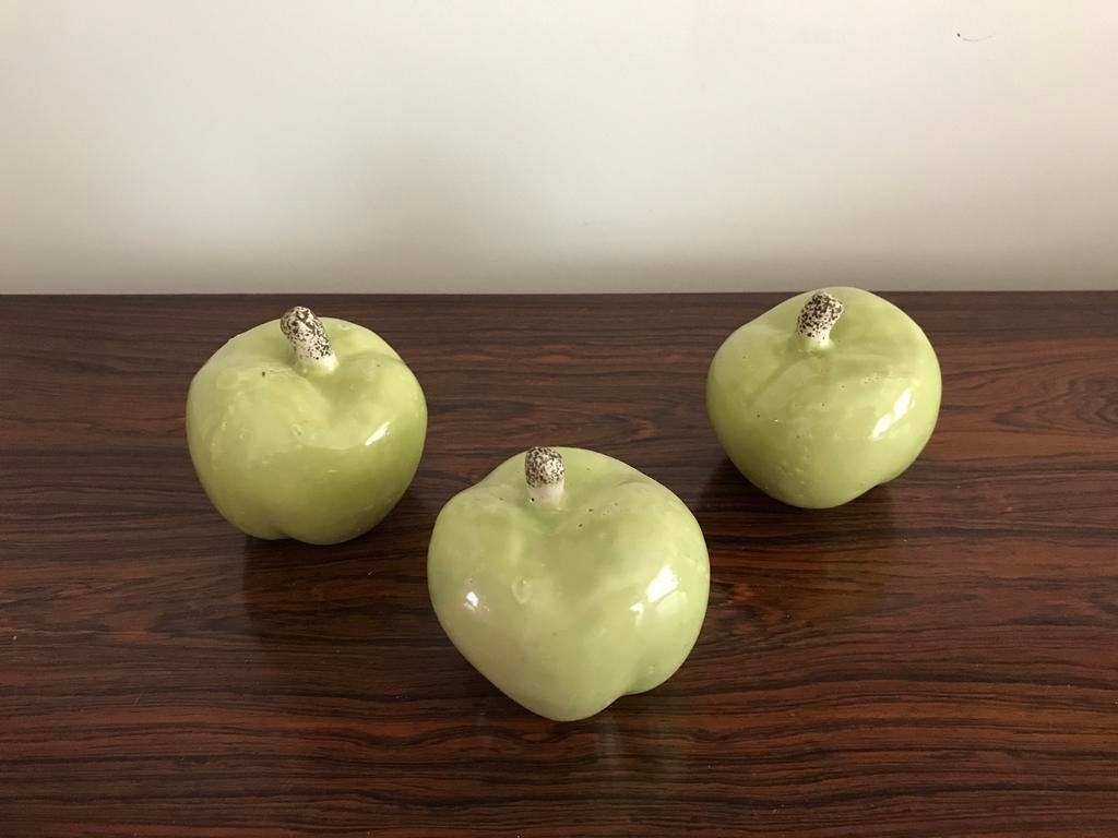 Set van 3 appels keramiek geglazuurd, Ophalen of Verzenden