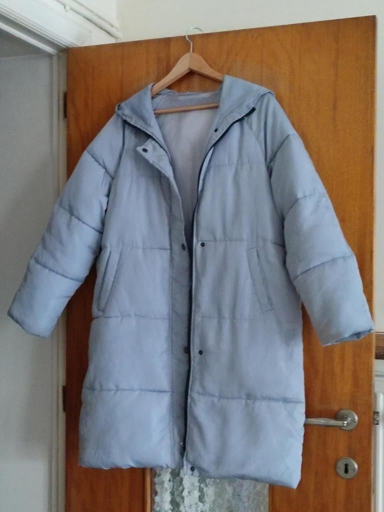 Longue doudoune à capuche taille L, Taille 42/44 (L), Gris, Enlèvement ou Envoi, Porté