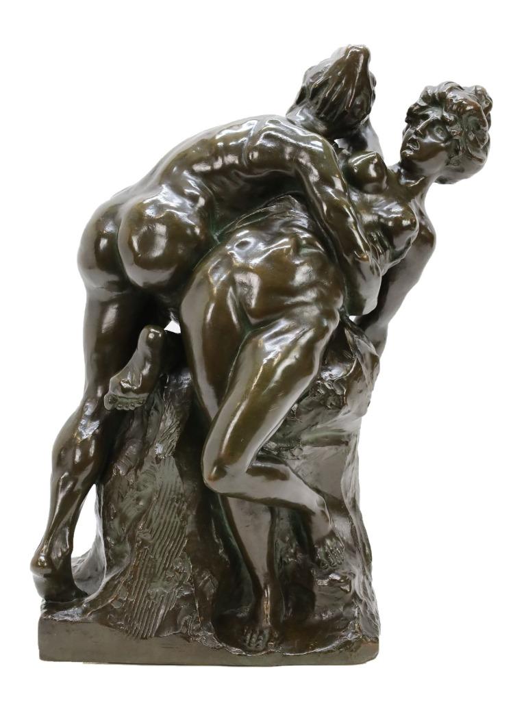 Bronzen beelden, schouwgarnituren, porselein,..., Ophalen, Brons