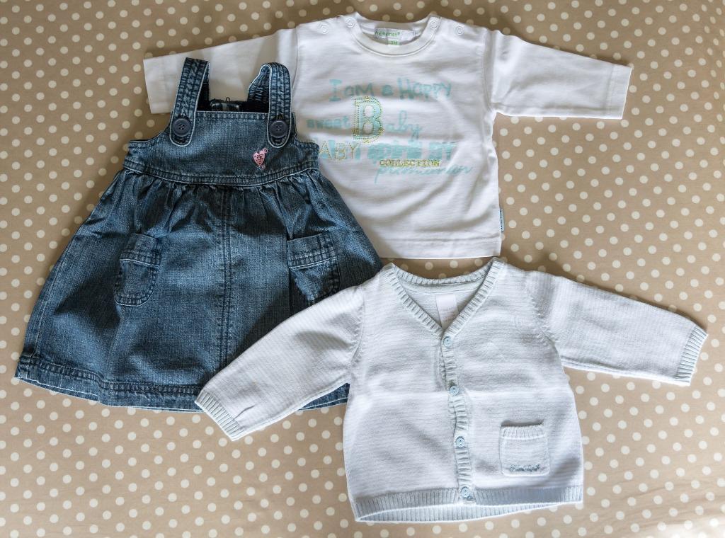 Jeanskleedje & T-shirt Premaman + golfje, mt 62, Enfants & Bébés, Vêtements de bébé | Taille 62, Robe ou Jupe, Enlèvement ou Envoi
