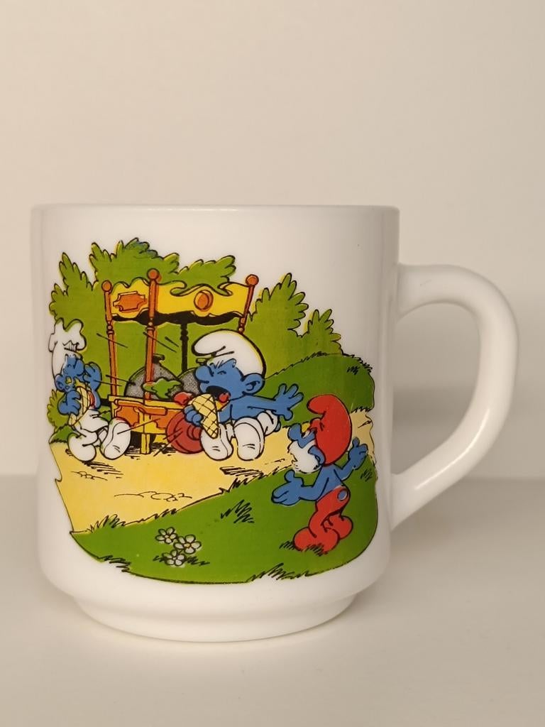 Smurfen Peyo Arcopal 1986 vintage mok, Enlèvement ou Envoi