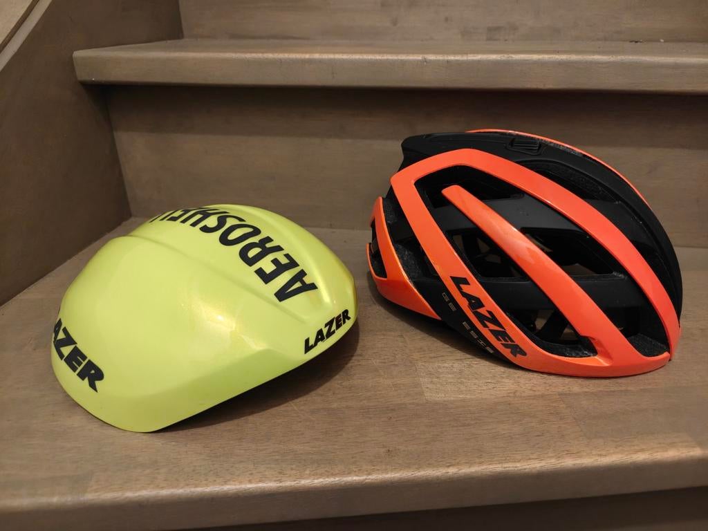 Lazer Genesis race fietshelm maat S met Aeroshell, S, Lazer, Ophalen of Verzenden, Zo goed als nieuw