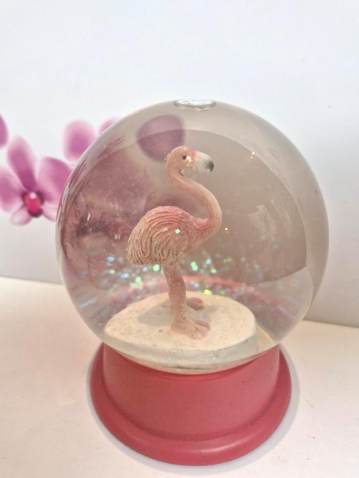 🦩 Boule de neige à paillettes Flamingo, Enlèvement ou Envoi, Comme neuf