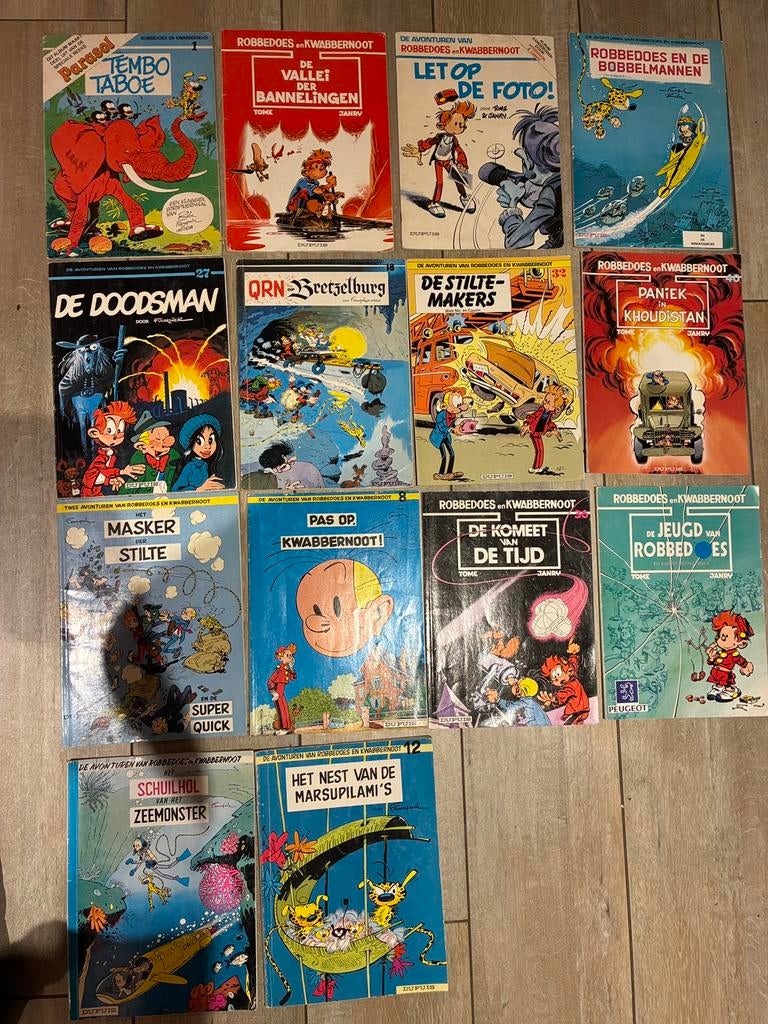 14 strips Robbedoes en Kwabbernoot, Ophalen, Zo goed als nieuw