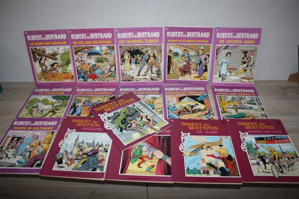 Lot 16 Robert en Bertrand strips , 1e druk Vandersteen, Plusieurs BD, Enlèvement ou Envoi, Willy Vandersteen, Utilisé
