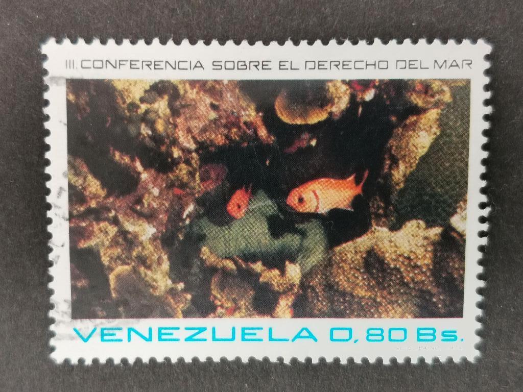 Venezuela 1974 - vissen, onderwaterfauna, koraalrif, Ophalen of Verzenden, Gestempeld, Zuid-Amerika