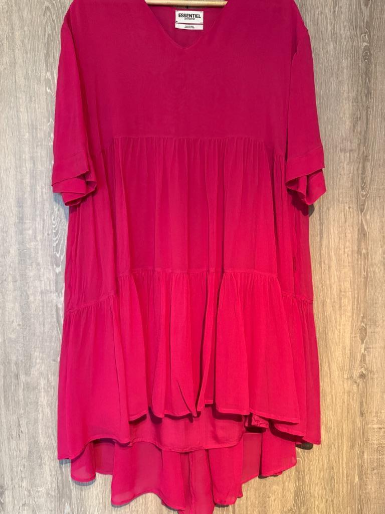 Fuchsia midi-jurk Essentiel (maat 36), Kleding | Dames, Ophalen of Verzenden, Roze, Maat 36 (S), Gedragen