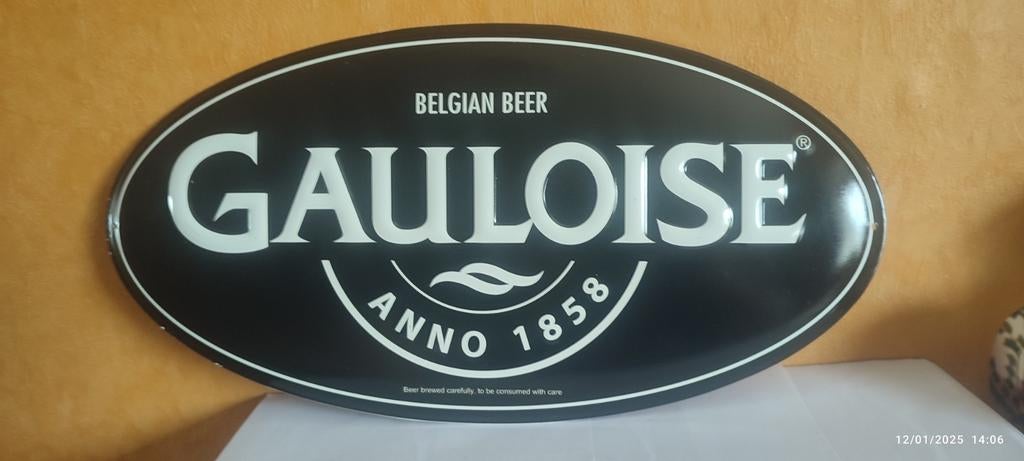 Brouwerijplaat van plaatstaal. GAULISH bier., Ophalen of Verzenden, Zo goed als nieuw, Reclamebord, Plaat of Schild, Overige merken