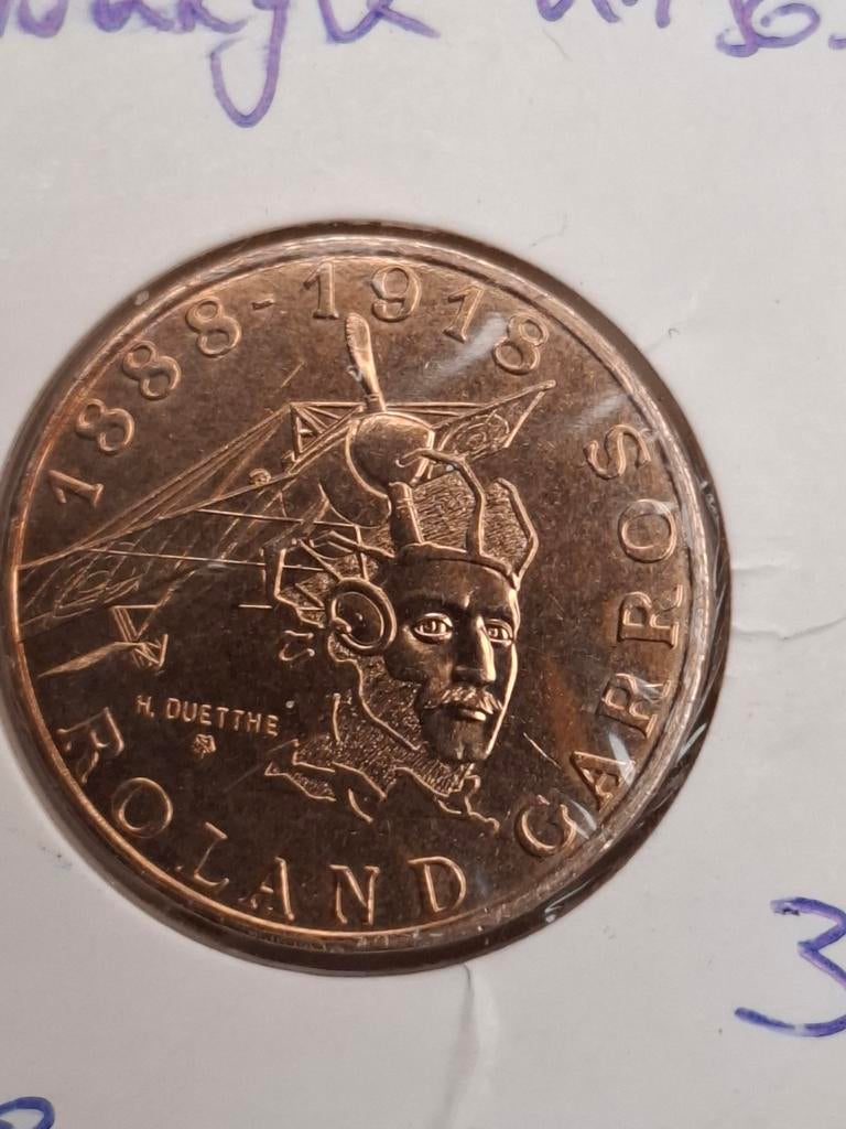 Frankrijk 10 fr 1988 roland garos km965.3 unc, Ophalen of Verzenden, Frankrijk
