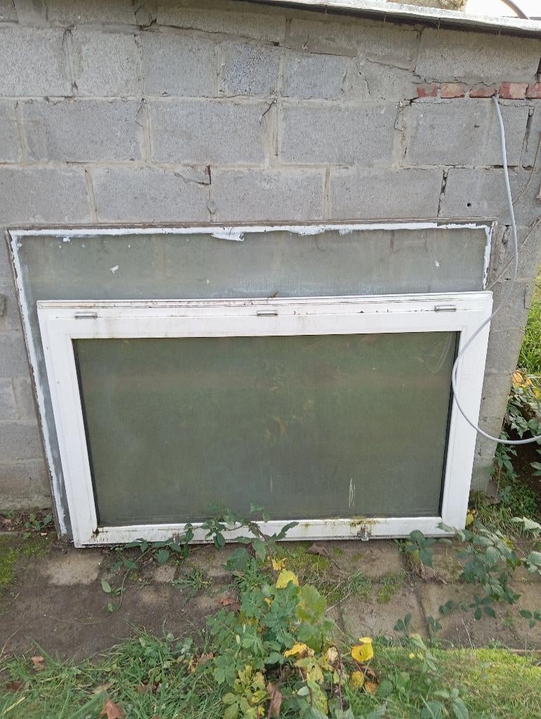 raam dubbel glas (1x met PVC kader, 1x zonder), Ophalen, Gebruikt, Gevelraam of Ruit, Dubbelglas