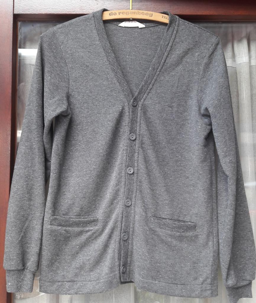Donker grijze vest/jasje van H&M maat 158-164, Enfants & Bébés, Vêtements enfant | Taille 164, Garçon, Enlèvement ou Envoi, Pull ou Veste