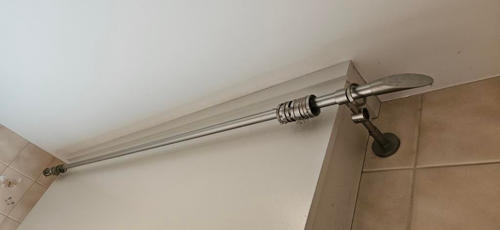 Gordijnroede , gordijnstok , rail inox 180cm, Huis en Inrichting, Stoffering | Gordijnen en Lamellen, Ophalen of Verzenden, Zo goed als nieuw