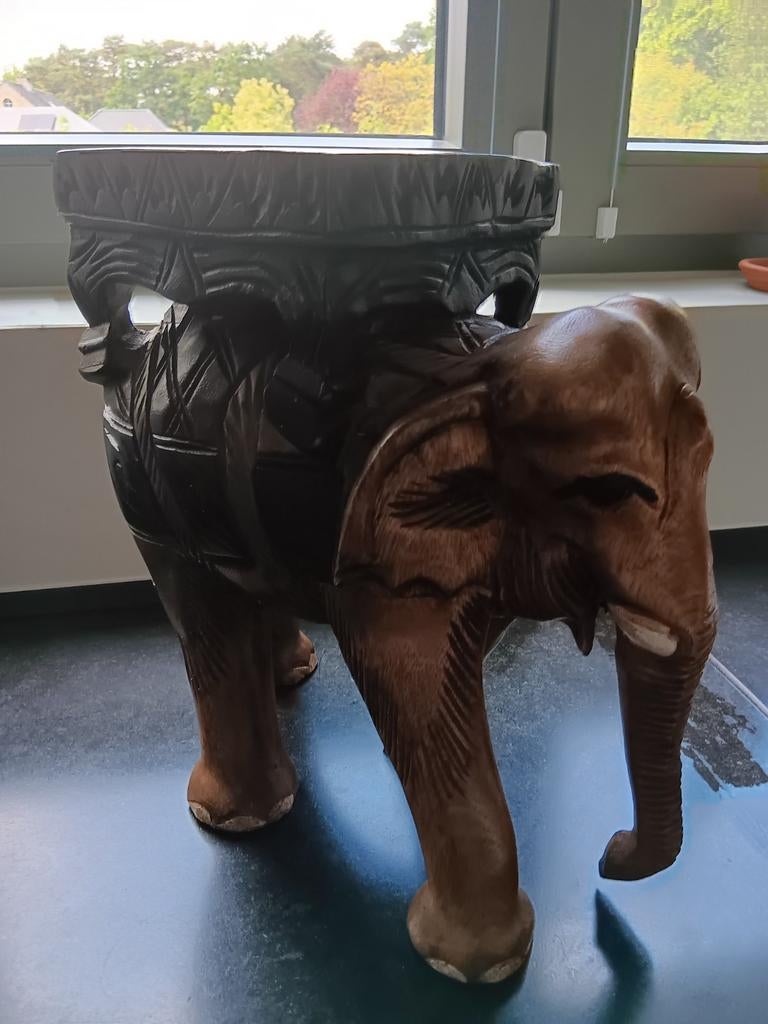 Olifant, houtsnijwerk, Antiek en Kunst, Ophalen of Verzenden
