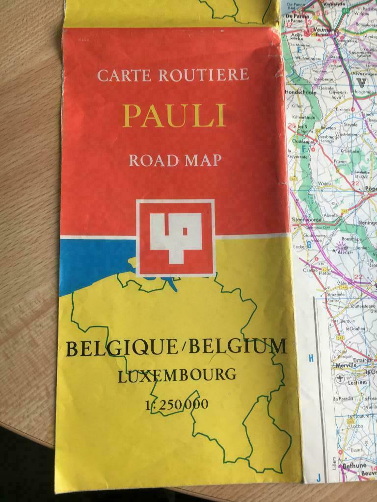 carte routière "Pauli"   1/250.000e  édition 1973, Enlèvement ou Envoi, Belgique, Comme neuf, Carte géographique