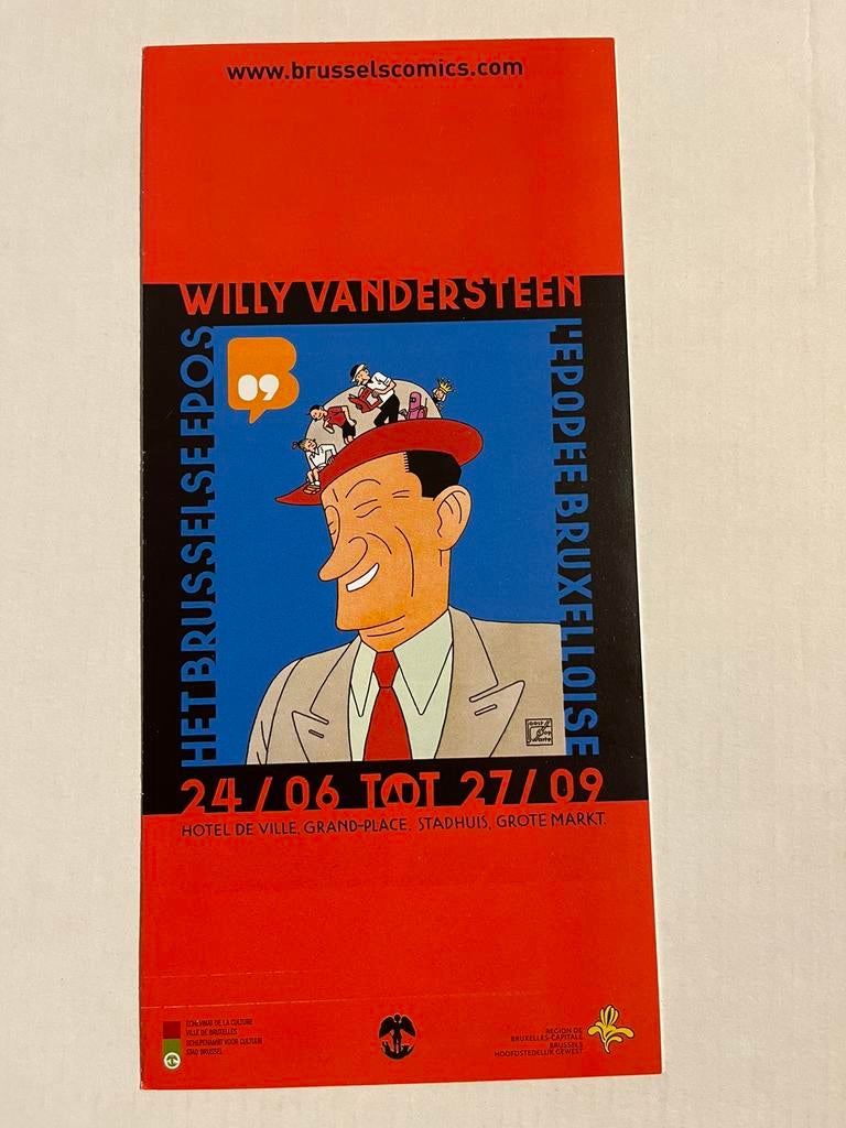 Willy Vandersteen folder 2009 joost swarte Nieuwstaat, Verzamelen, Stripfiguren, Ophalen of Verzenden
