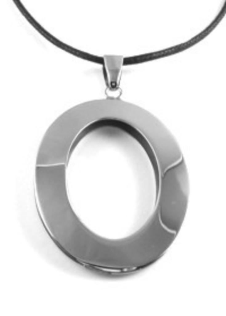 Suspension ouverte en ovale en acier inoxydable, Bijoux, Sacs & Beauté, Pendentifs, Neuf, Enlèvement ou Envoi