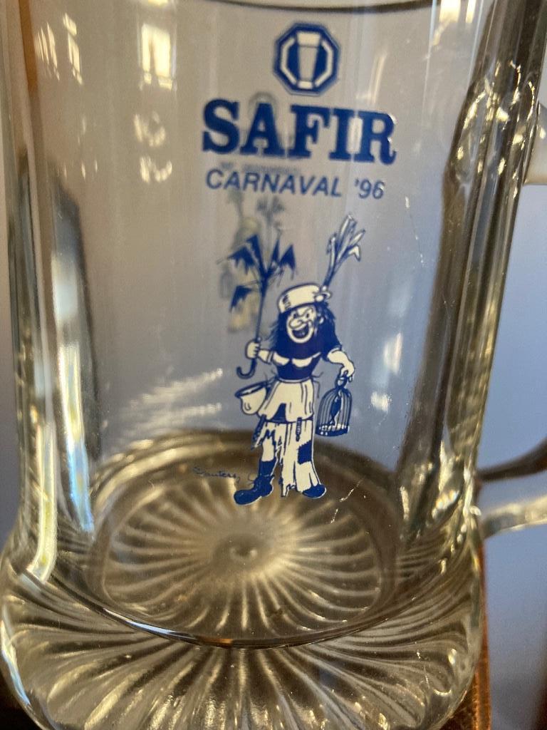 Bierpotten Safir carnaval ‘96/‘98., Ophalen of Verzenden, Nieuw, Glas of Glazen