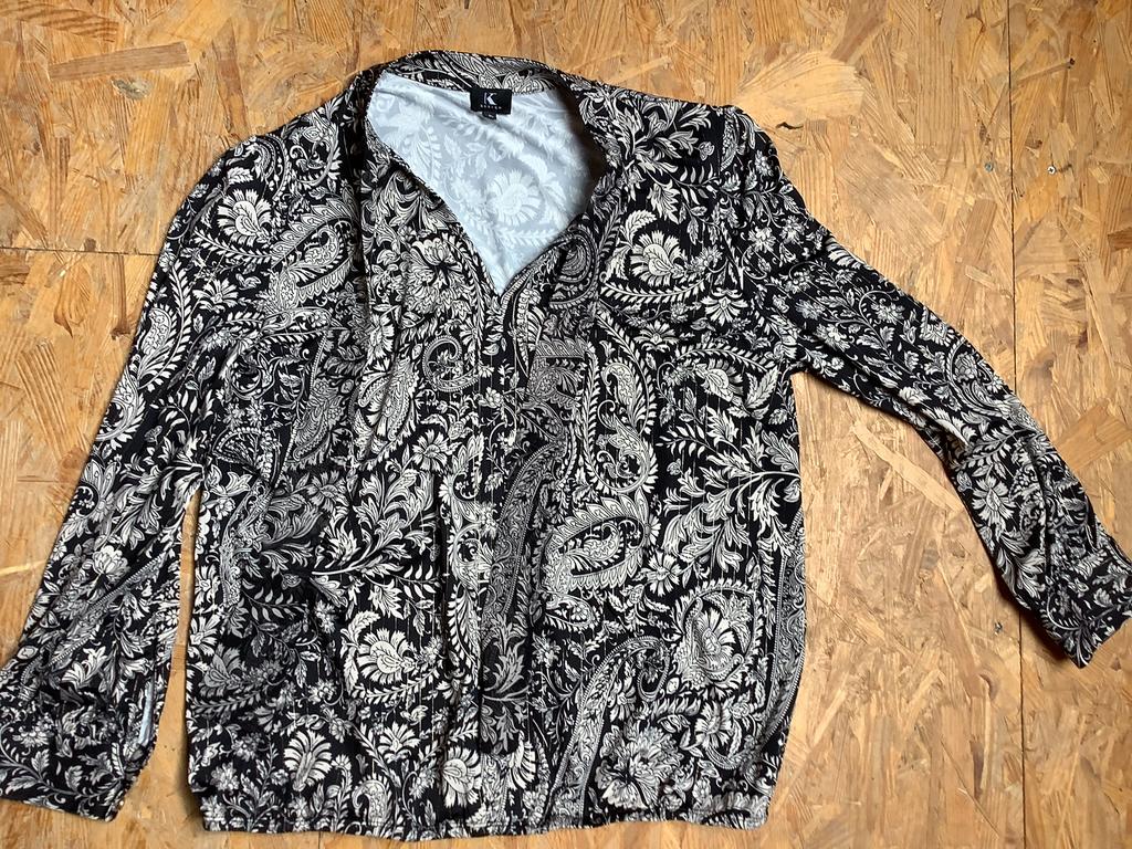 blouse K-design XL (42) met elastische band, Enlèvement ou Envoi, Comme neuf, Taille 42/44 (L), Noir