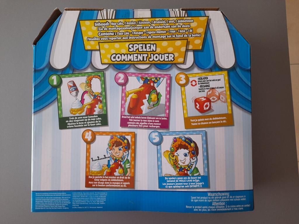 Spel 'taart in je gezicht', Ophalen, Zo goed als nieuw