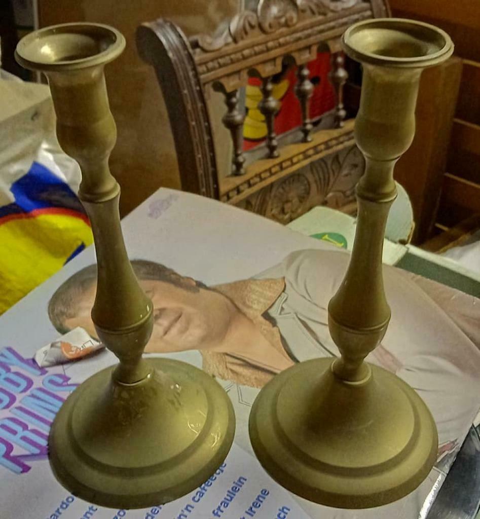 2 koperen kandelaars, Ophalen of Verzenden, Zo goed als nieuw, Kandelaar