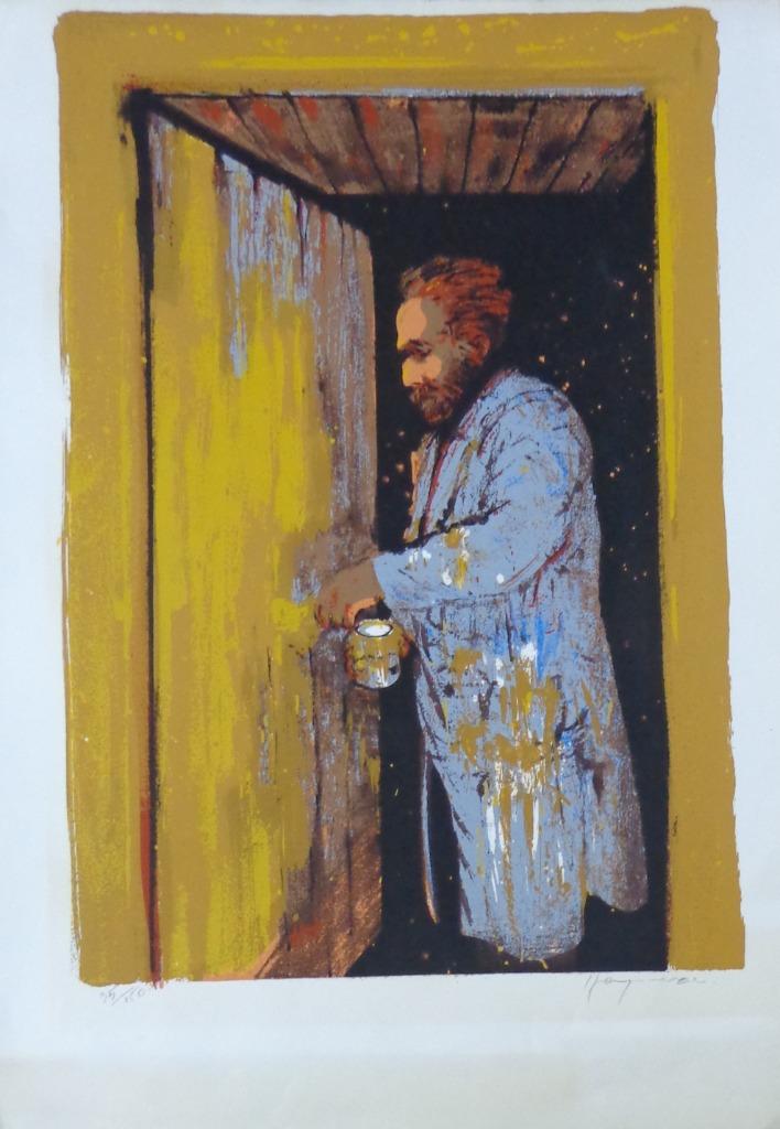 HUGO  HEYRMAN / VINCENT VAN GOGH / KLEURLITHO / 89x63cm SIG, Ophalen of Verzenden
