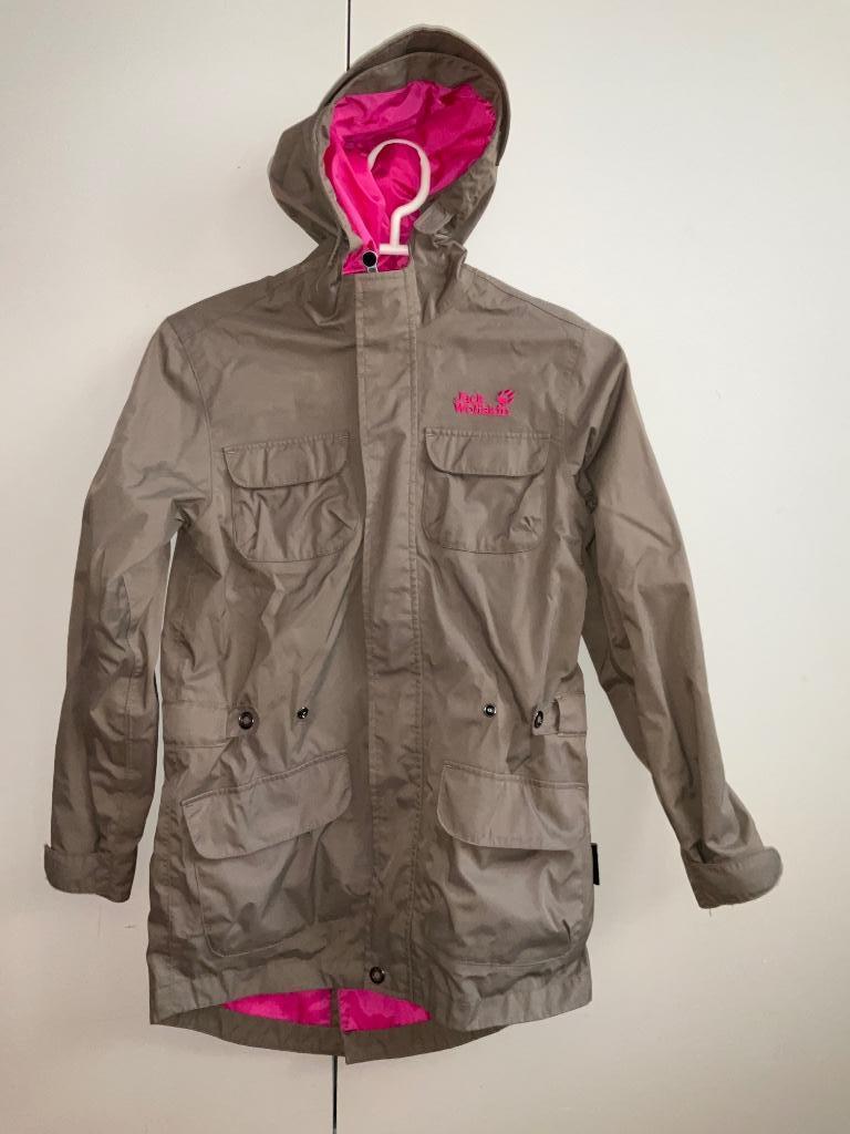 Veste parka imperméable fille 140 Jack Wolfskin, Enlèvement ou Envoi, Utilisé, Jack wolfskin, Fille