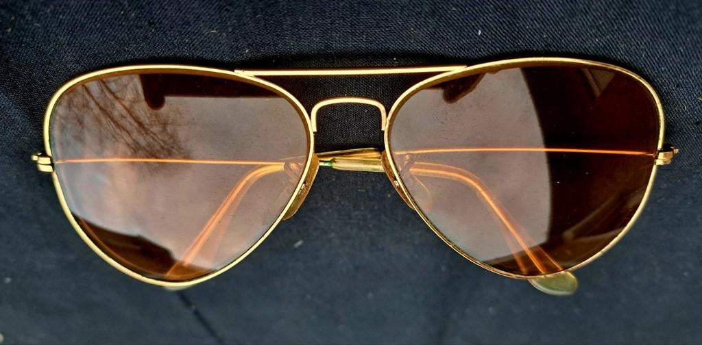 Ray Ban Vintage Pilot Aviator zonnebril Amber, Ophalen of Verzenden, Bril