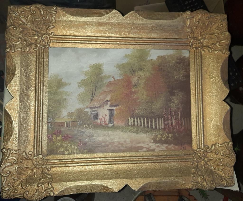 Zeer mooi schilderij met zeer mooie lijst 46,5x56,5, Ophalen of Verzenden