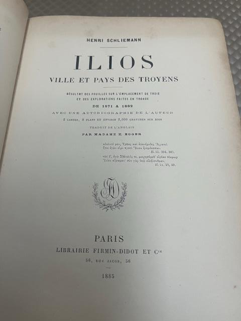 Ilios  Ville et pays des  Troyens Henri Schliemann, Enlèvement ou Envoi, 19e siècle, Utilisé, Europe
