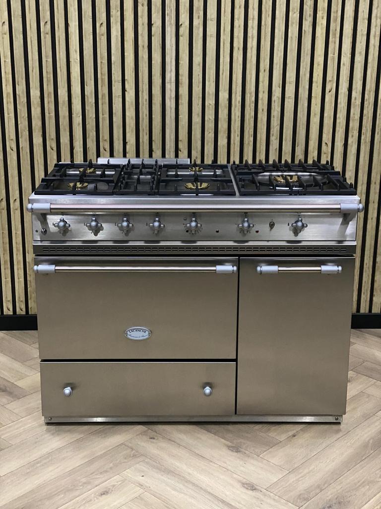 Luxe Lacanche Inox 110cm Gasoven + Warmhoudkast, Ophalen of Verzenden, Grill, Elektrisch