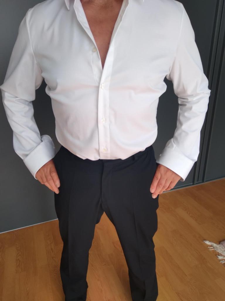 Nieuw Wit mannenhemd merk Xandres maat 40, Ophalen of Verzenden, Nieuw, Wit